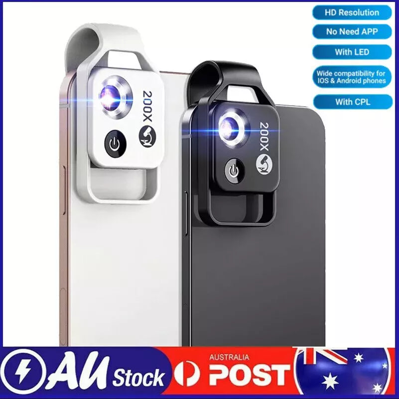 200X Clip-On Phone Microscope - Perfect for Pest Management!